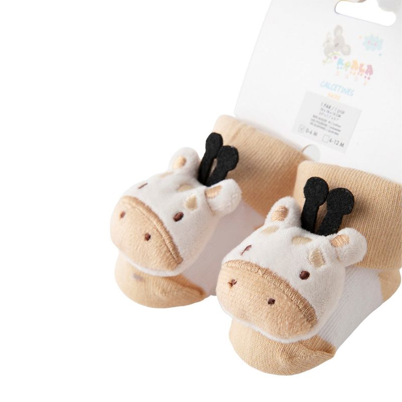 Set de Calcetas para Bebé con Diseño Animal Beige 6-12 Meses