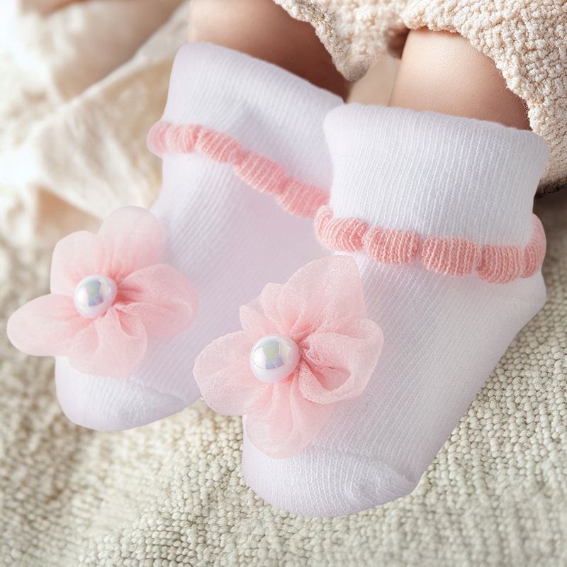 Set de Calcetas para Bebé con Diseño de Flor 6-12 Meses