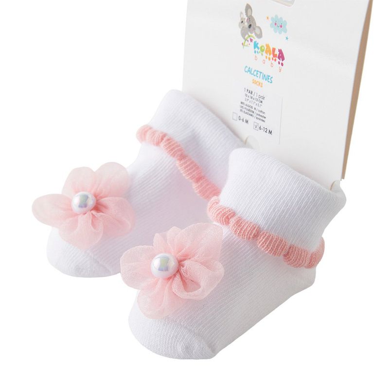 Set de Calcetas para Bebé con Diseño de Flor 6-12 Meses