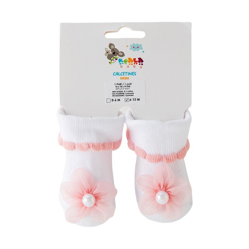 Set de Calcetas para Bebé con Diseño de Flor 0-6 Meses