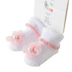 Set de Calcetas para Bebé con Diseño de Flor 0-6 Meses