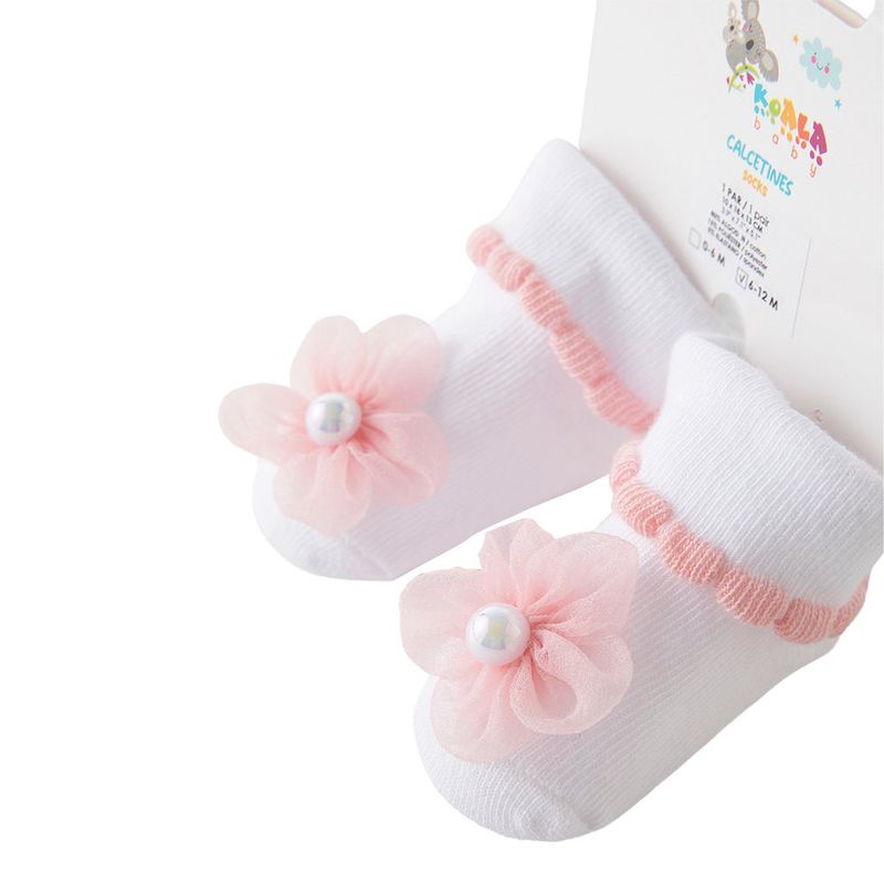 Set de Calcetas para Bebé con Diseño de Flor 0-6 Meses