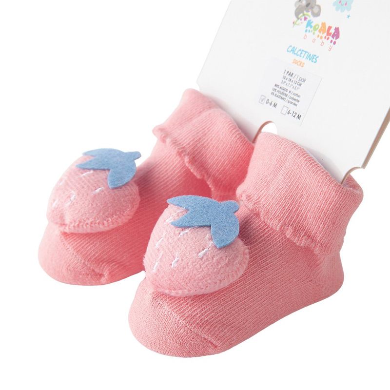 Set de Calcetas para Bebé con Diseño de Fresas 0-6 Meses