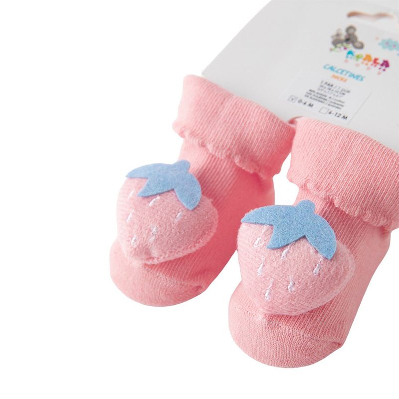 Set de Calcetas para Bebé con Diseño de Fresas 0-6 Meses