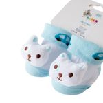 Set de Calcetas para Bebé con Diseño de Animalito Blanco con Celeste 6-12 Meses