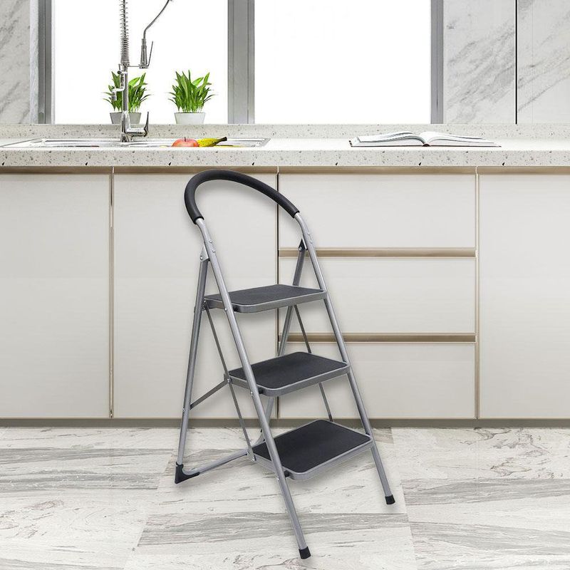 Escalera Metálica Plegable de 3 Gradas