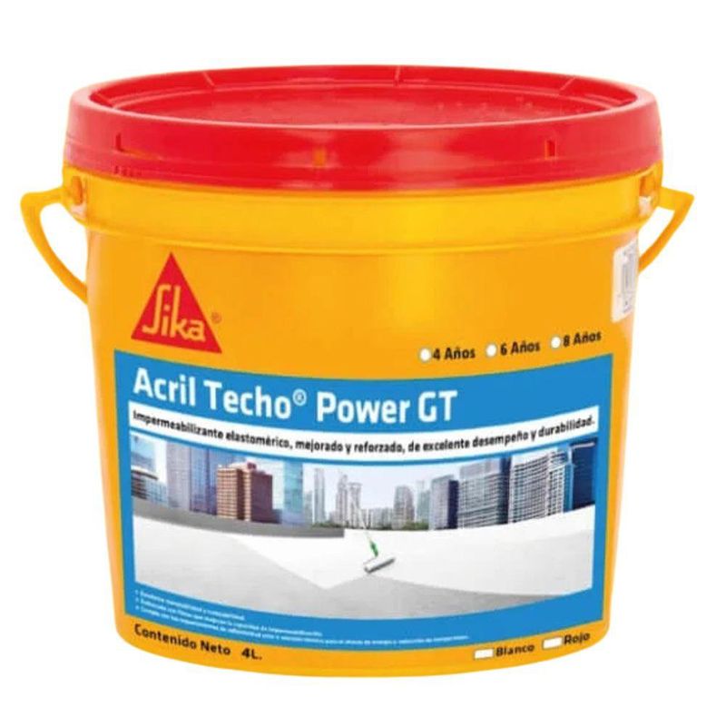 Impermeabilizante Acril Techo Power GT Rojo 4 L