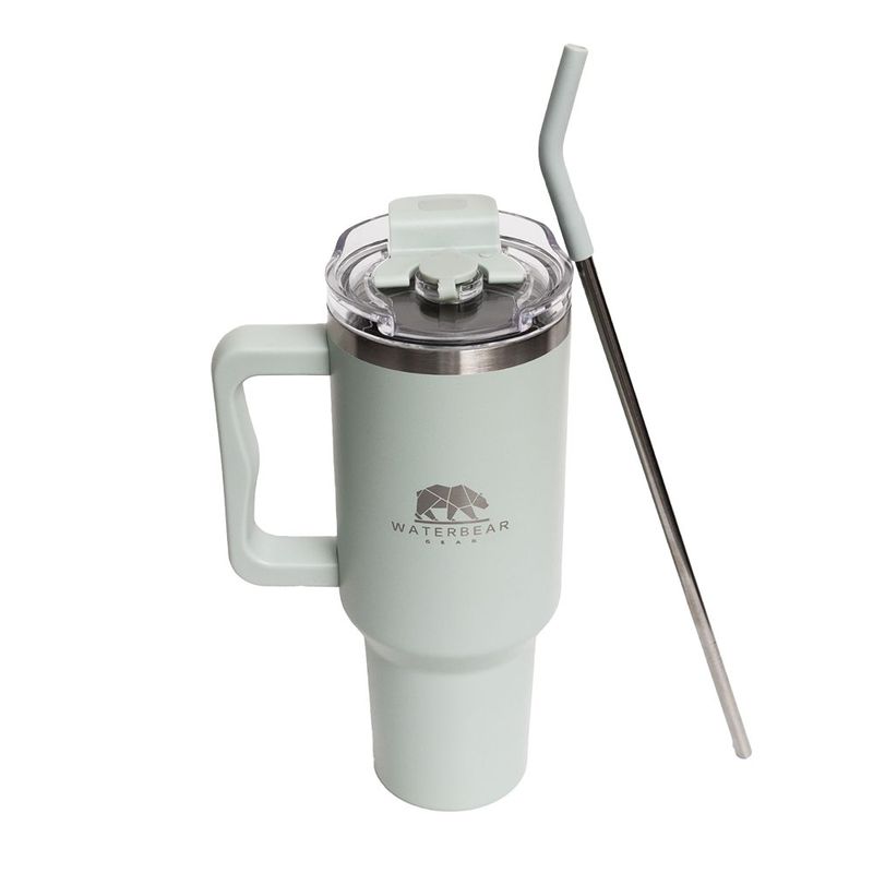 Vaso Térmico con Pajilla 887 Ml Verde Menta