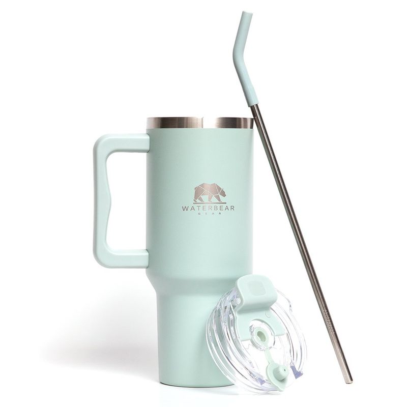 Vaso Térmico con Pajilla 887 Ml Verde Menta