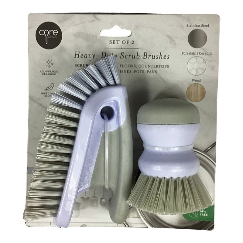 Set de Cepillos Reforzados para Limpieza Beige 2 Pzas