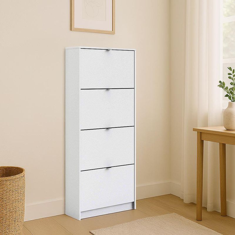 Zapatera Blanca con 4 Puertas