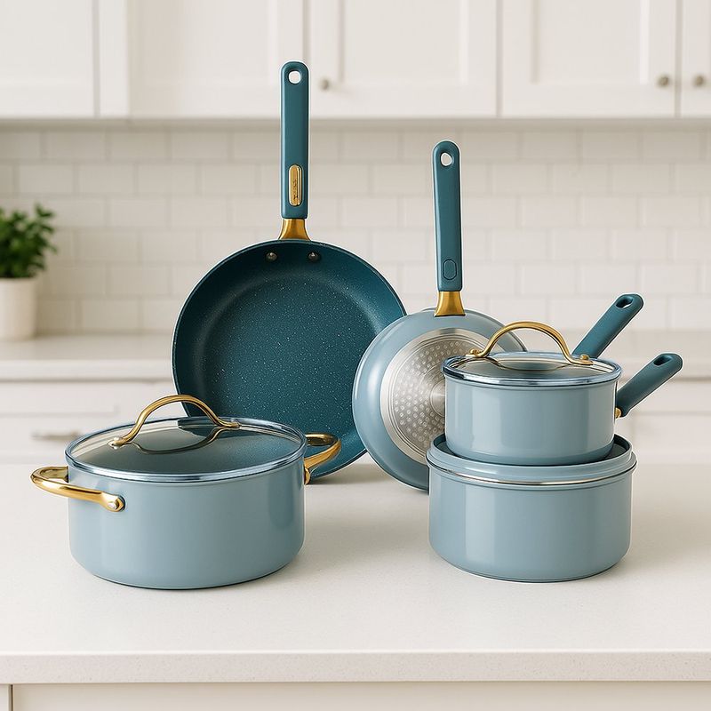 Batería de Cocina Azul Antiadherente 12 Pzs