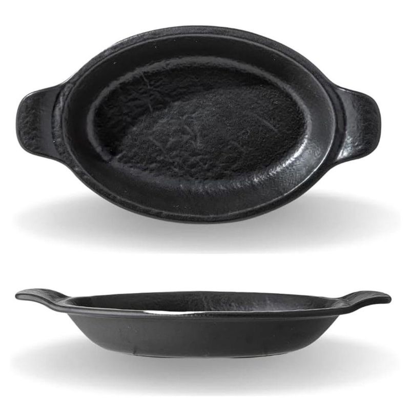 Plato Hondo Ovalado Negro