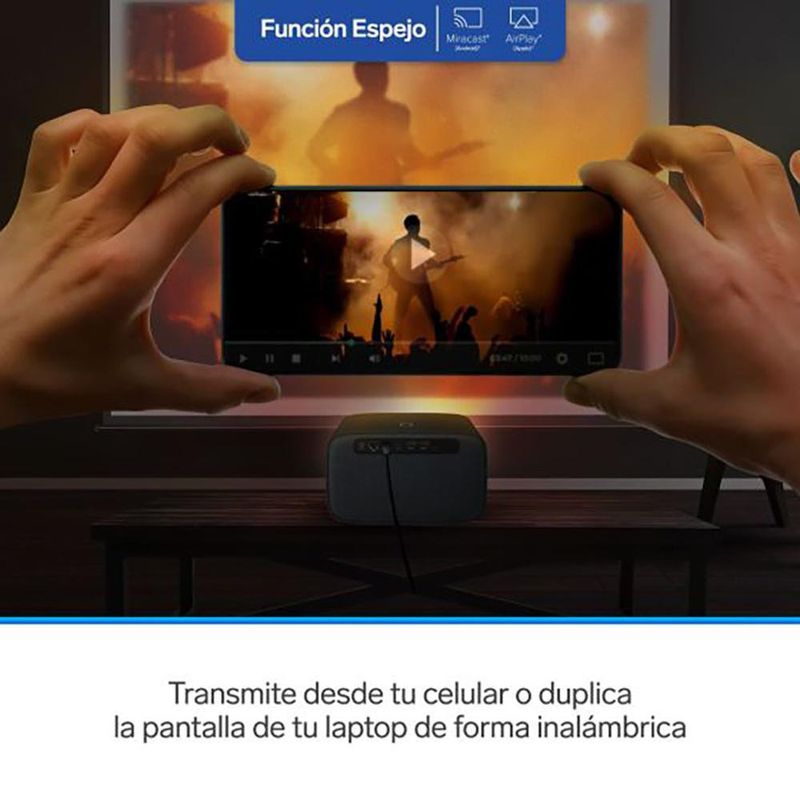 Proyector Multimedia Full HD Función Espejo Bluetooth 650 Lm