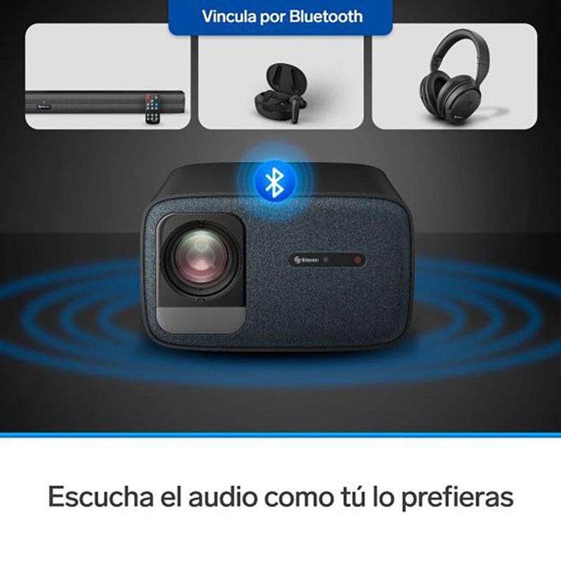 Proyector Multimedia Full HD Función Espejo Bluetooth 650 Lm