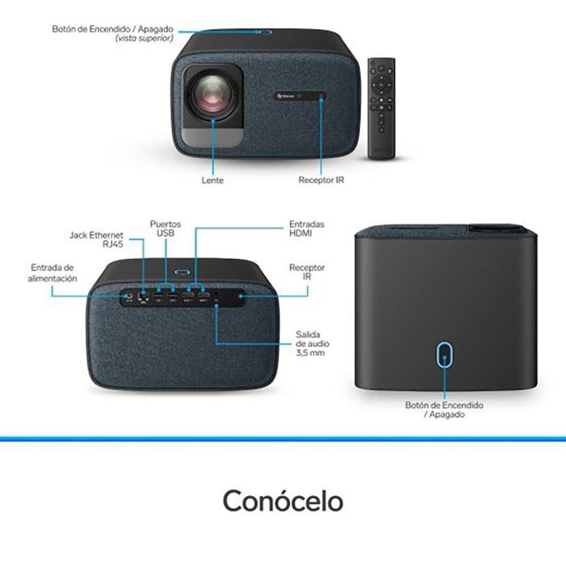 Proyector Multimedia Full HD Función Espejo Bluetooth 650 Lm