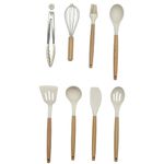 Set de 9 Utensilios de Silicona Beige