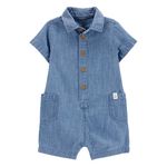 Romper de Tela Chambray Azul - Varias Tallas