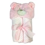 Bata-de-Baño-Infantil-con-Capucha-de-Oso-Rosada