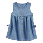 Vestido de Tela Chambray Azul - Varias Tallas