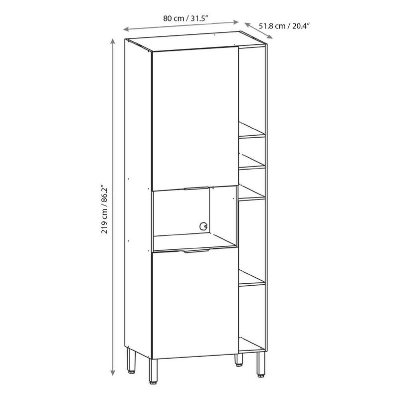 Mueble Para Microondas Y Despensa De 80x51.8x219 Cm - Kits Parana