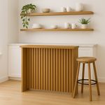 Mueble Auxiliar con Diseño de Listones Verticales Café 120X35.5X100 Cm