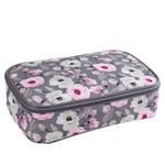Set De 3 Cosmetiqueras Gris Flores - Viva