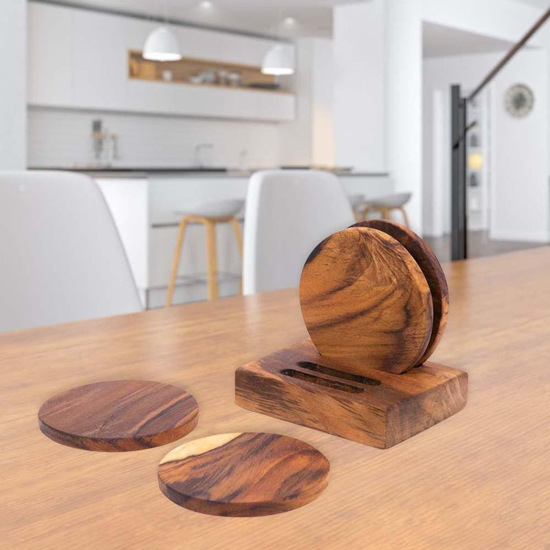 Set de 4 Porta Vasos de Madera