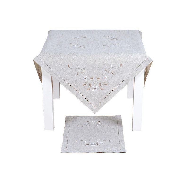 Mantel-Beige-Diseño-De-Flores---Viva-Varios-Tamaños