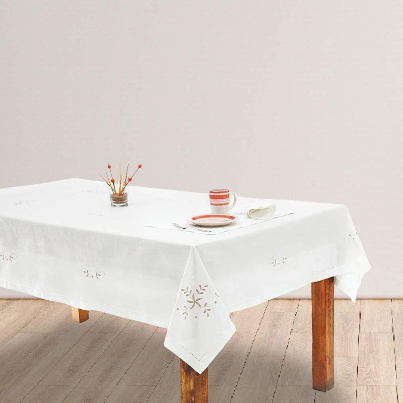 Mantel-Beige-Diseño-De-Flores---Viva-Varios-Tamaños