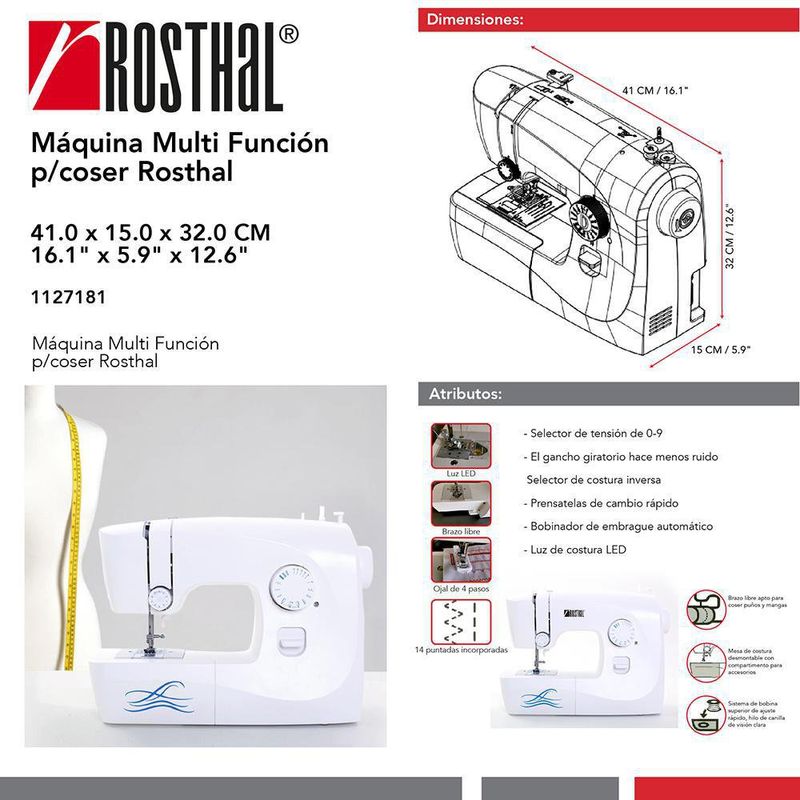 Máquina para Coser Multi Función - Rosthal