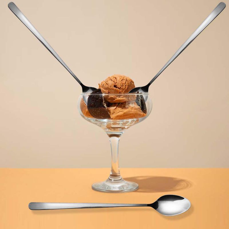 Set de 4 Cucharas para Helado Oslo Plateadas