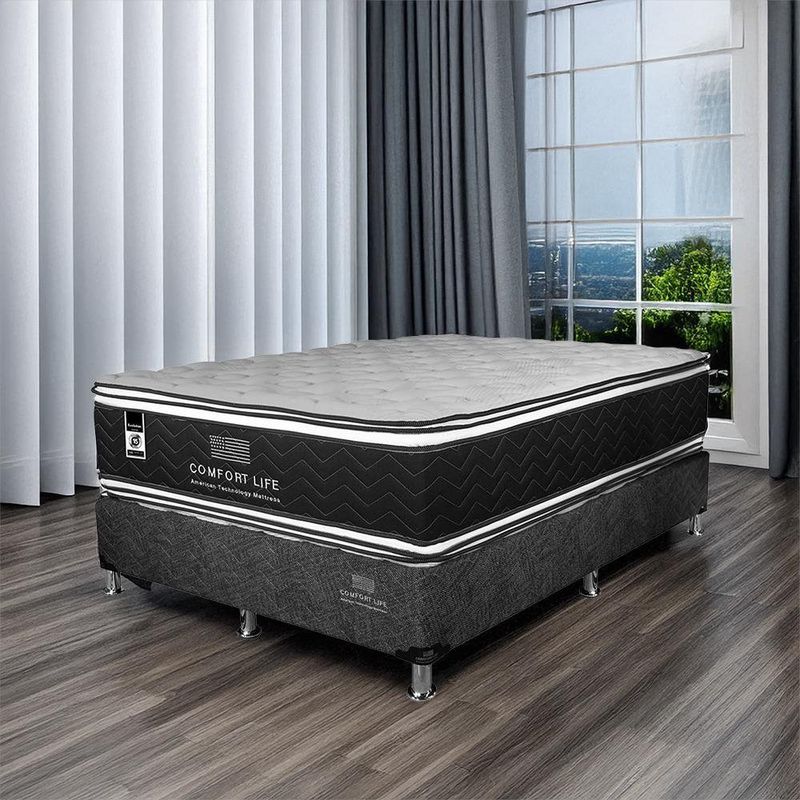 Set De Cama Colchón + Base Evolution - Comfort Life Varios Tamaños