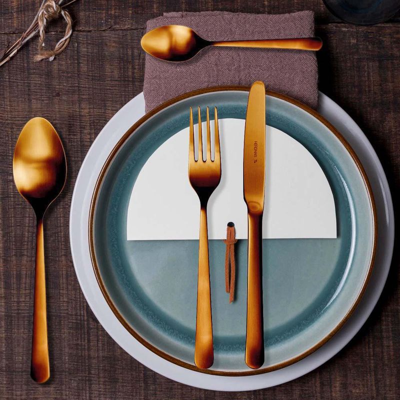 Set de 16 Cubiertos Oslo de Acero Inoxidable Cobre