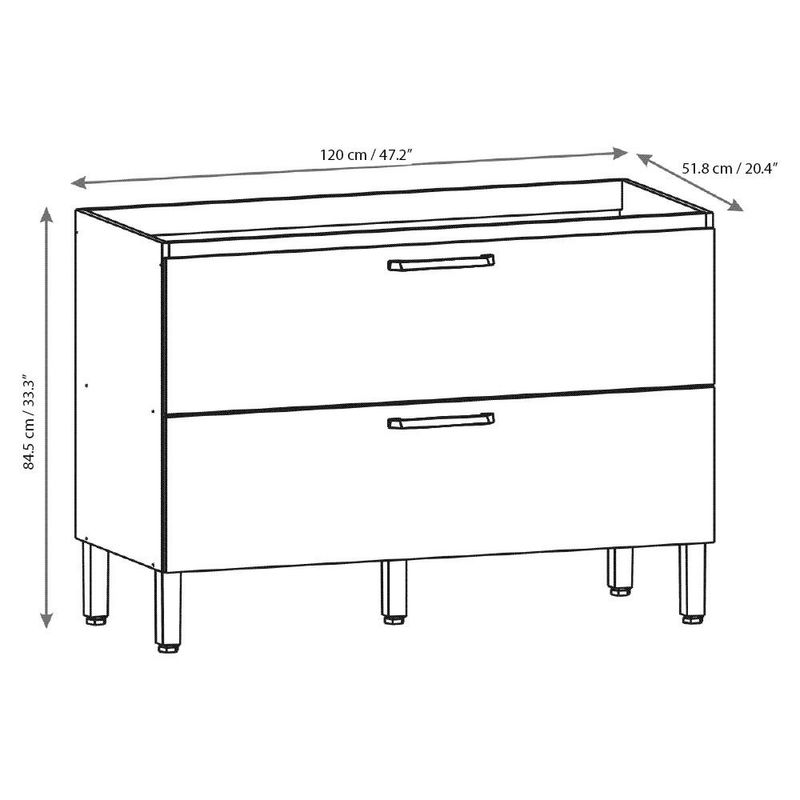 Mueble Base De Cocina De 120x51.8x84.5 Cm - Kits Parana