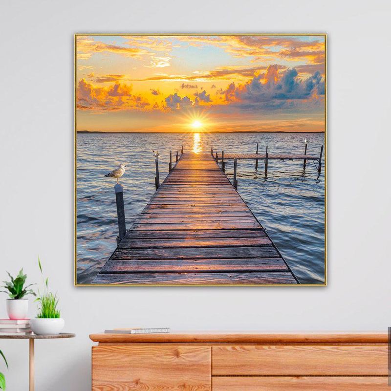 Cuadro-Decorativo-con-Marco-Diseño-Muelle-100X100-Cm