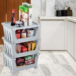 Organizador 3 Canastas Apilables Gris