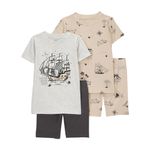 Set de Pijama 4 Piezas Diseño Pirata - Varias Tallas