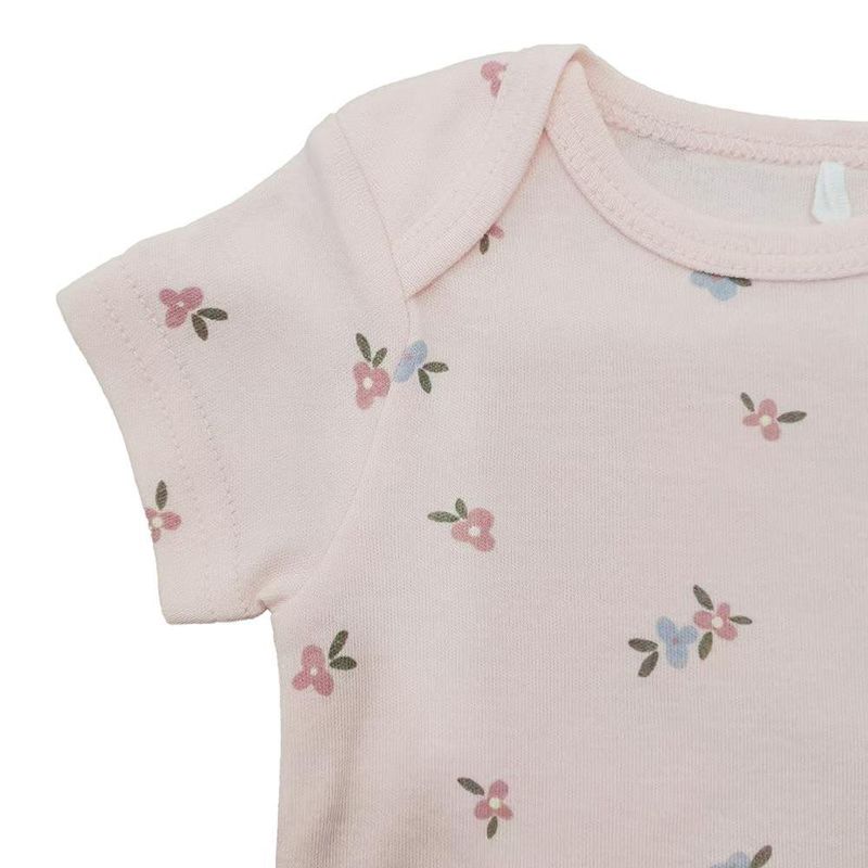 Set Pijama Flores Blanca 3 Pzas 6-9 Meses