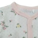 Set Pijama Flores Blanca 3 Pzas 6-9 Meses