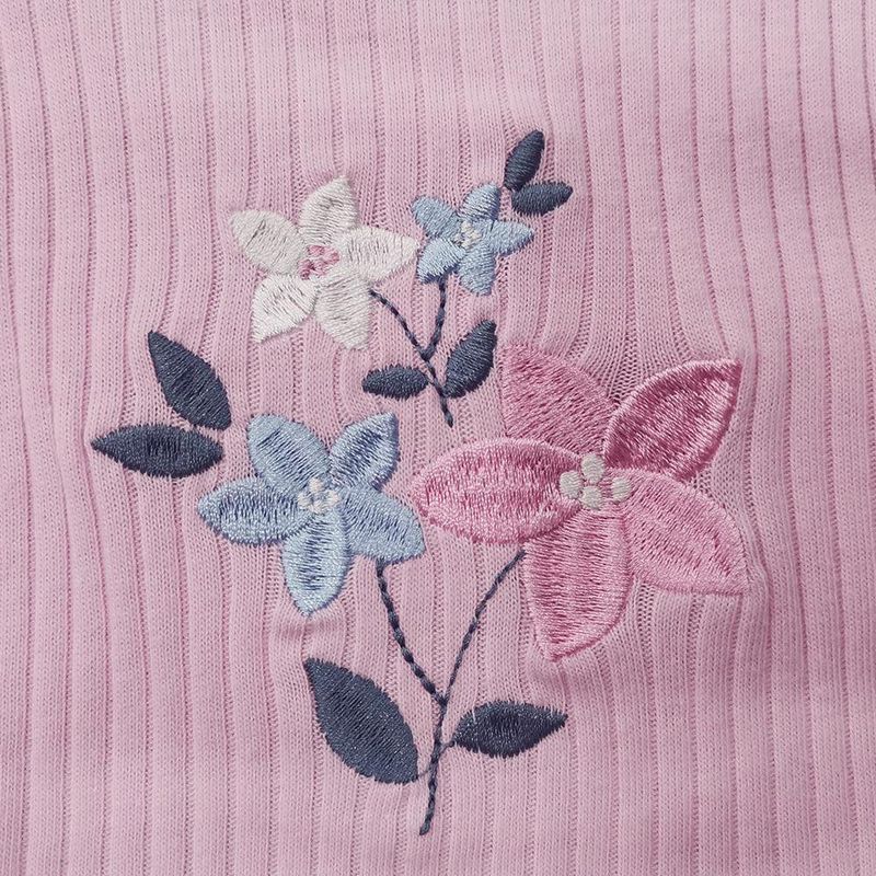 Set Pijama Flores Rosa 3 Pzas 6-9 Meses