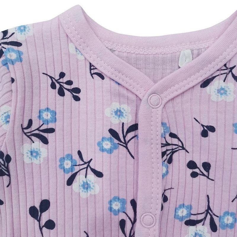 Set Pijama Flores Rosa 3 Pzas 6-9 Meses