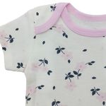 Set Pijama Flores Rosa 3 Pzas 6-9 Meses