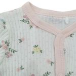 Set Pijama Flores Blanca 3 Pzas 0-3 Meses
