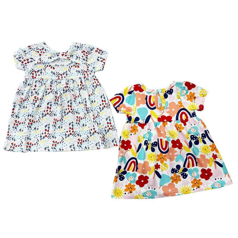 Set Vestidos Arcoíris 2 Pzas 6-9 Meses