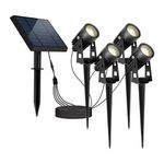 Set de Estacas con Luz Cálida y Panel Solar