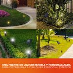 Set de Estacas con Luz Cálida y Panel Solar