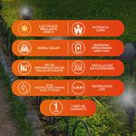 Set de Estacas con Luz Cálida y Panel Solar