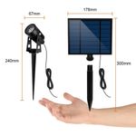 Set de Estacas con Luz Cálida y Panel Solar