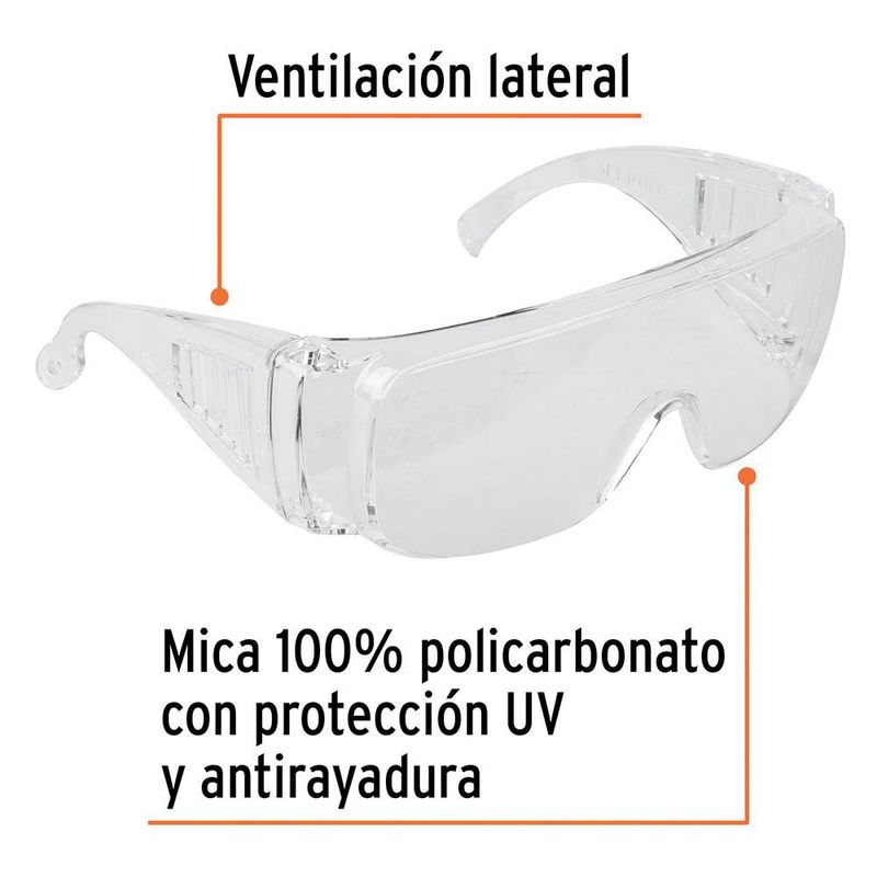 Lentes de Seguridad Transparentes V180 Protección Ocular Industrial